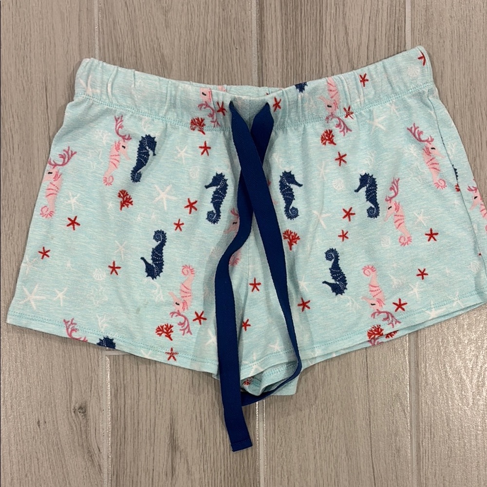 Seahorse Print Pajama Shorts